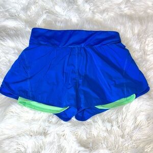 Fabletics ladies XS - big girl’s 14/16 athletic shorts with lime green liner